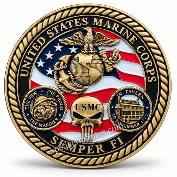250th U.S. Marine Corps Commemorative Coin — 2.5"