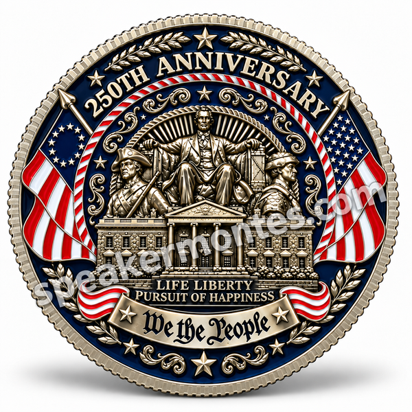 America 250 – Abraham Lincoln Patriotic Coin — 2.5"